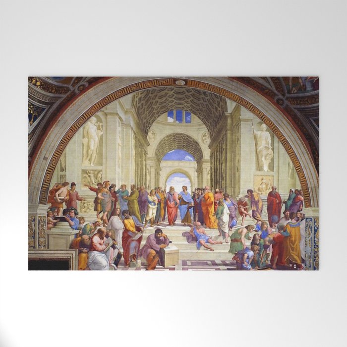 Raffaello Sanzio da Urbino - The School of Athens, 1509-1510 Welcome Mat Gallery Image 1