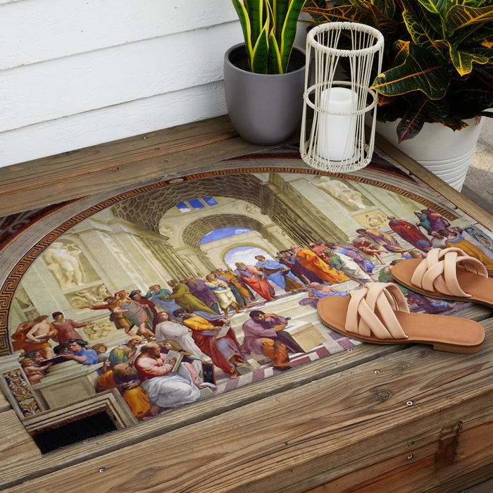 Raffaello Sanzio da Urbino - The School of Athens, 1509-1510 Outdoor Rug Gallery Image 2