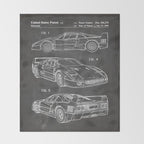 Supercar Sports Car Patent - Car Fan Classic Car Art - Black Chalkboard Throw Blanket Gallery Image 2