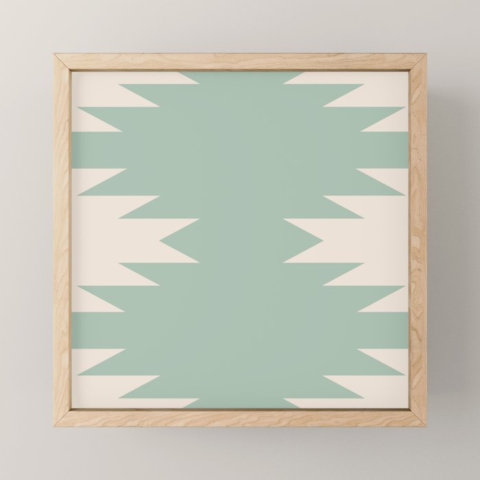 Geometric Southwestern Minimalism - Neutral Sage Green Mini Art Print Gallery Image 1