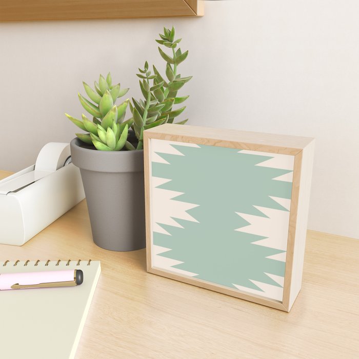 Geometric Southwestern Minimalism - Neutral Sage Green Mini Art Print Gallery Image 2