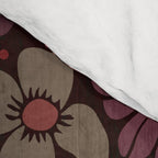 Eternal Summer Block Print Countryside Vibes Flower Garden Crimson Red Comforter Gallery Image 4