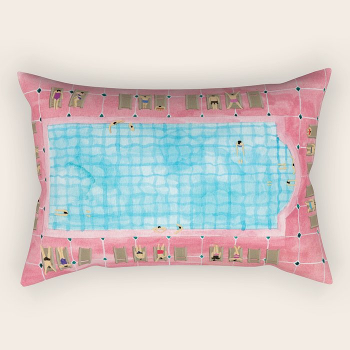 Pink pool Rectangular Pillow Gallery Image 2