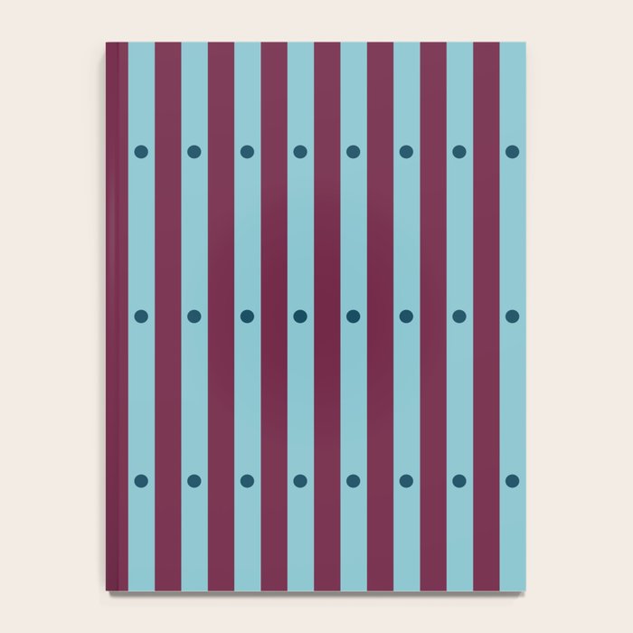 Stripes and Dots geometric pattern blue and purple Notebook Gallery Image 4