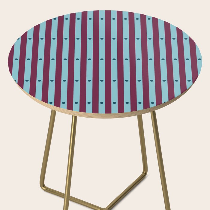 Stripes and Dots geometric pattern blue and purple Side Table Gallery Image 2