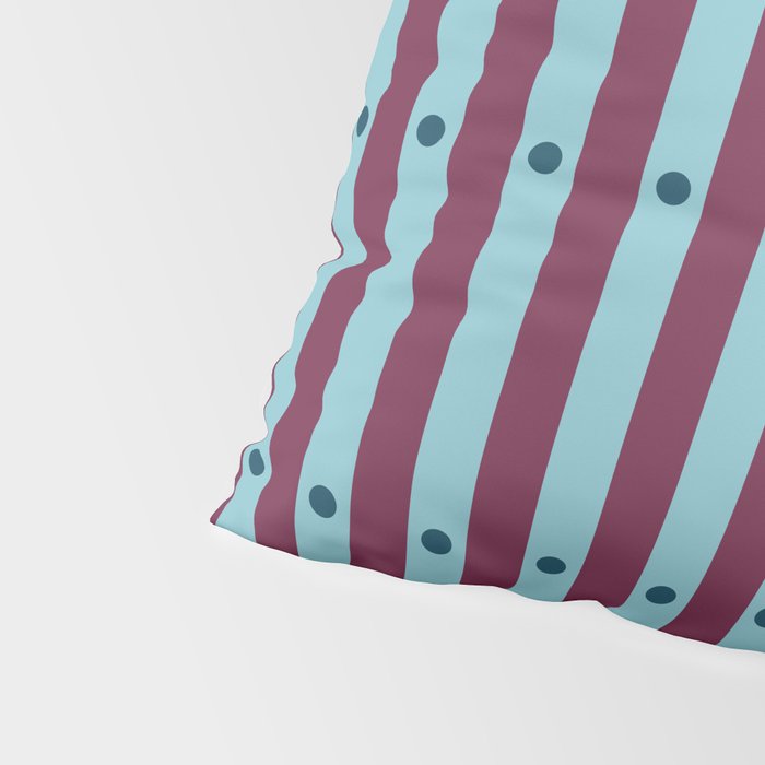 Stripes and Dots geometric pattern blue and purple Pillow Sham Gallery Image 4
