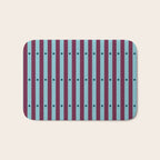 Stripes and Dots geometric pattern blue and purple Bath Mat Gallery Image 1