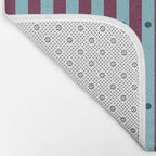 Stripes and Dots geometric pattern blue and purple Bath Mat Gallery Image 2