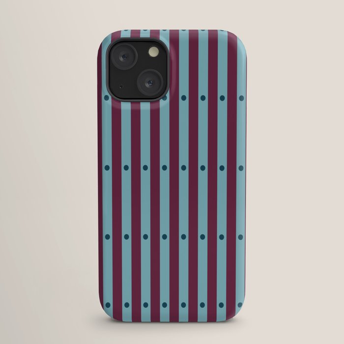 Stripes and Dots geometric pattern blue and purple iPhone Case Gallery Image 17