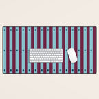 Stripes and Dots geometric pattern blue and purple Desk Mat Gallery Image 1