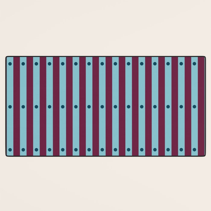 Stripes and Dots geometric pattern blue and purple Desk Mat Gallery Image 3
