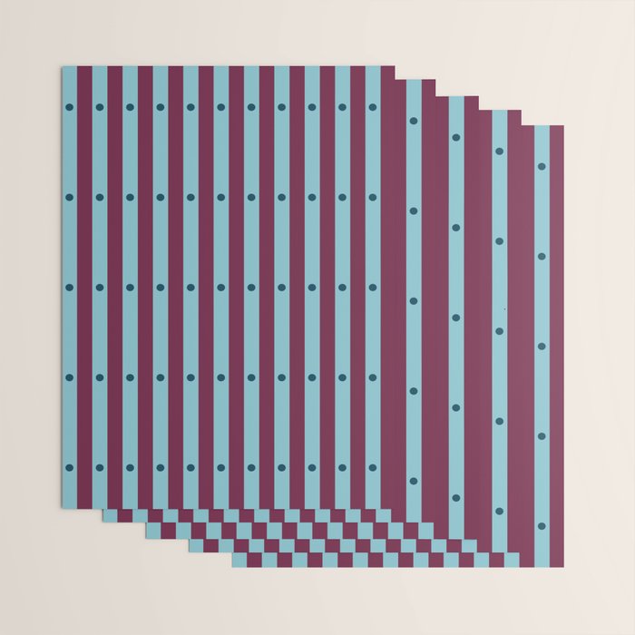 Stripes and Dots geometric pattern blue and purple Wrapping Paper Gallery Image 3