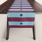 Stripes and Dots geometric pattern blue and purple Table Runner Gallery Image 1