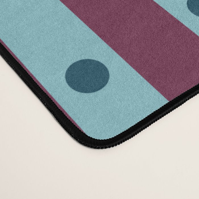 Stripes and Dots geometric pattern blue and purple Desk Mat Gallery Image 4