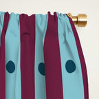 Stripes and Dots geometric pattern blue and purple Window Curtain Gallery Image 2