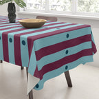 Stripes and Dots geometric pattern blue and purple Tablecloth Gallery Image 3