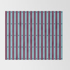 Stripes and Dots geometric pattern blue and purple Throw Blanket Gallery Image 2