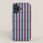 Stripes and Dots geometric pattern blue and purple iPhone Case Gallery Image 1