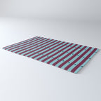 Stripes and Dots geometric pattern blue and purple Rug Gallery Image 3