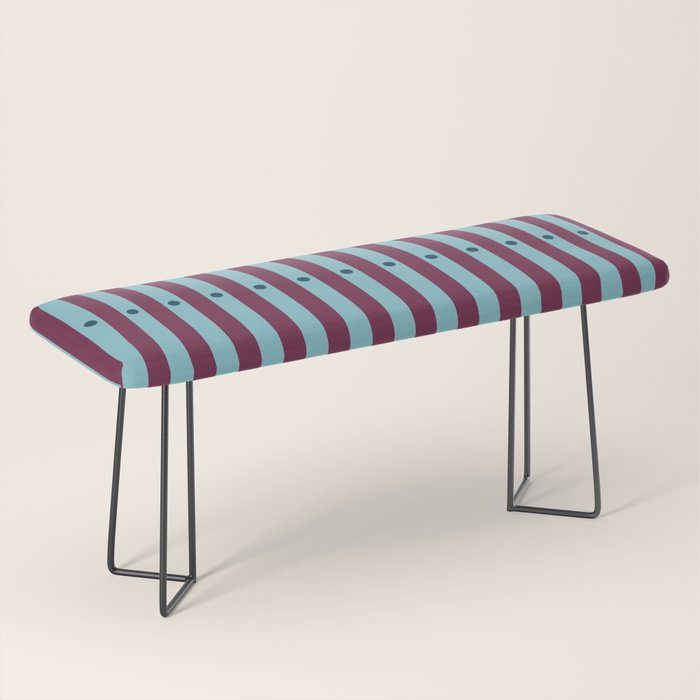 Stripes and Dots geometric pattern blue and purple Bench Gallery Image 1