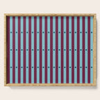 Stripes and Dots geometric pattern blue and purple Serving Tray Gallery Image 1