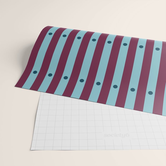 Stripes and Dots geometric pattern blue and purple Wrapping Paper Gallery Image 2
