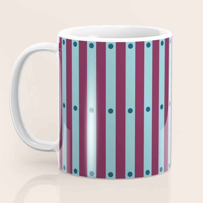 Stripes and Dots geometric pattern blue and purple Coffee Mug Gallery Image 3
