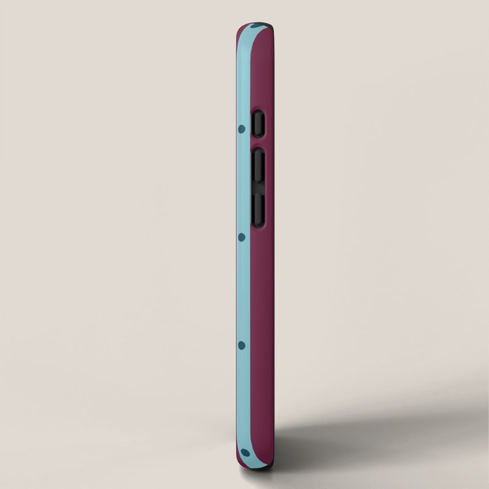 Stripes and Dots geometric pattern blue and purple iPhone Case Gallery Image 2