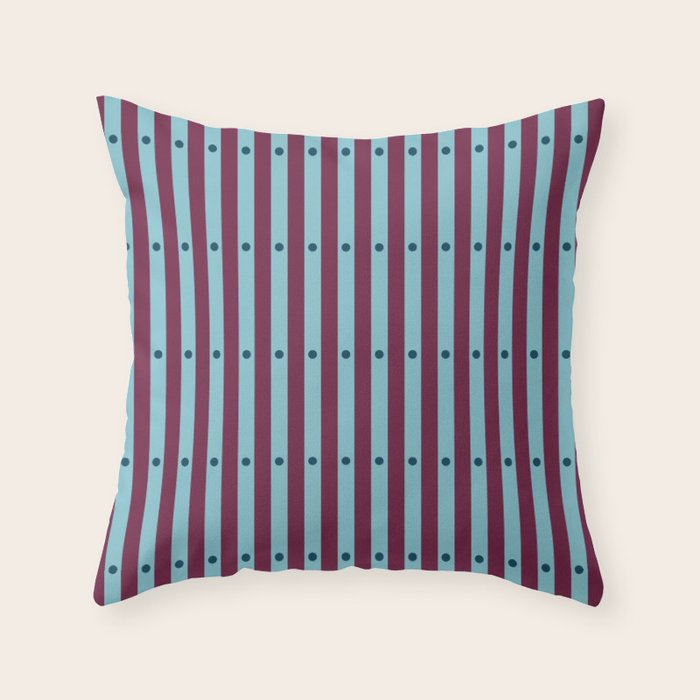 Stripes and Dots geometric pattern blue and purple Throw Pillow Gallery Image 6