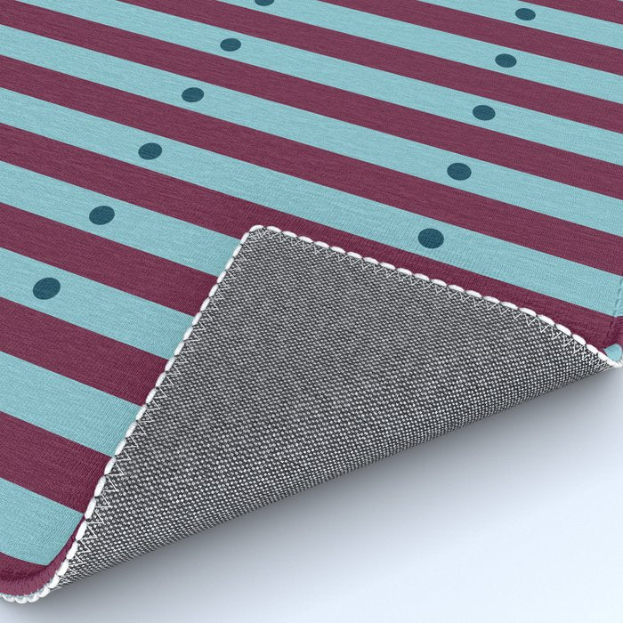 Stripes and Dots geometric pattern blue and purple Rug Gallery Image 4