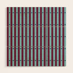 Stripes and Dots geometric pattern blue and purple Wood Wall Art Gallery Image 1