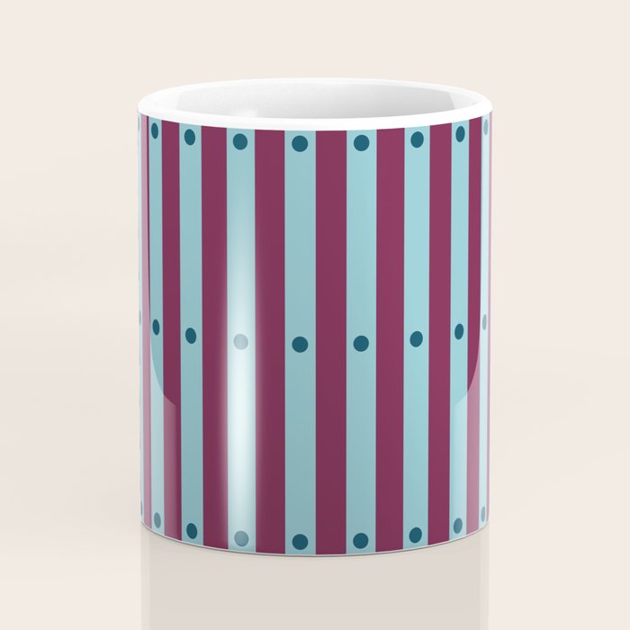 Stripes and Dots geometric pattern blue and purple Coffee Mug Gallery Image 4
