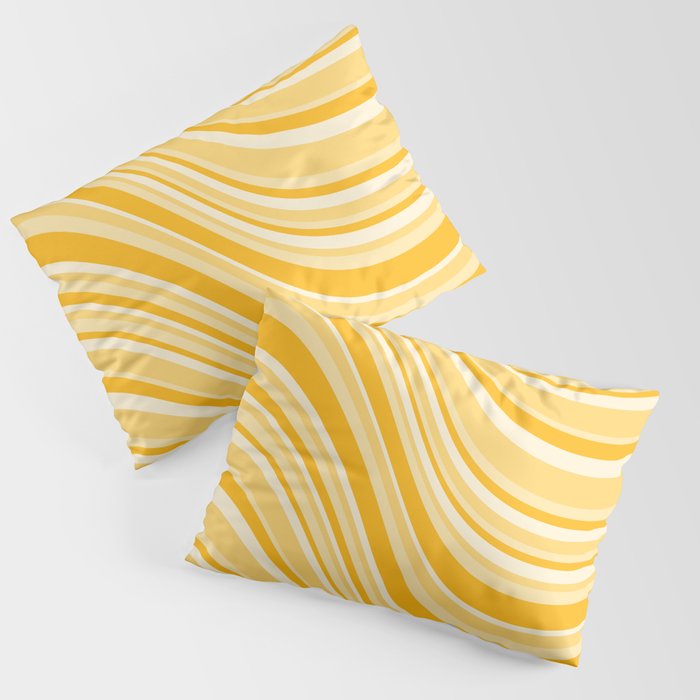 Wavy Stripes XXII - Golden Sunshine Yellow Pillow Sham Gallery Image 3