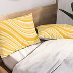 Wavy Stripes XXII - Golden Sunshine Yellow Pillow Sham Gallery Image 2