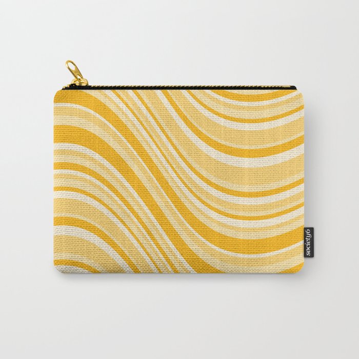 Wavy Stripes XXII - Golden Sunshine Yellow Carry All Pouch Gallery Image 1