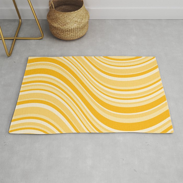 Wavy Stripes XXII - Golden Sunshine Yellow Rug Gallery Image 1