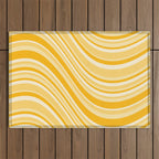 Wavy Stripes XXII - Golden Sunshine Yellow Outdoor Rug Gallery Image 1