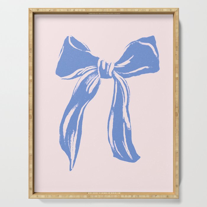Light blue femenine bow Serving Tray Gallery Image 1