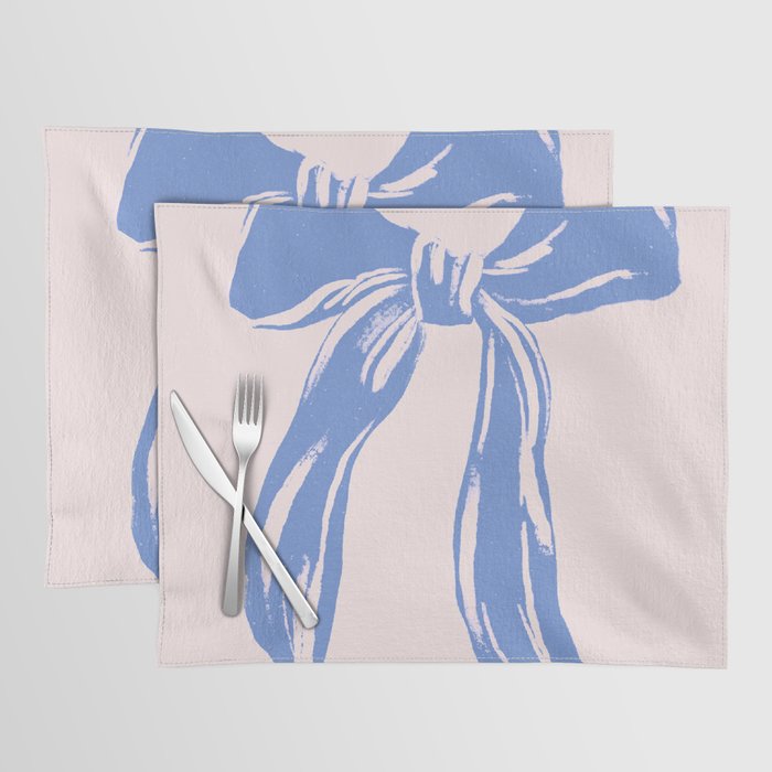Light blue femenine bow Placemat Gallery Image 1