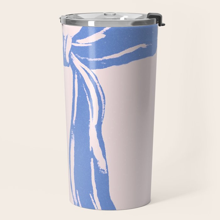 Light blue femenine bow Travel Mug Gallery Image 2