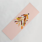Festive Retro Christmas Tree on Peach Fuzz Yoga Mat Gallery Image 1