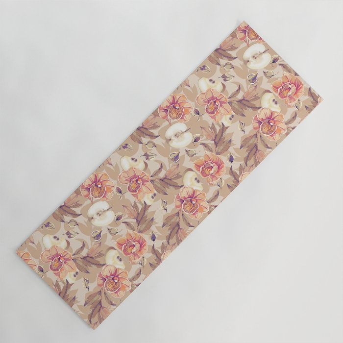 Tropical flowers autumn field Yoga Mat Gallery Image 1