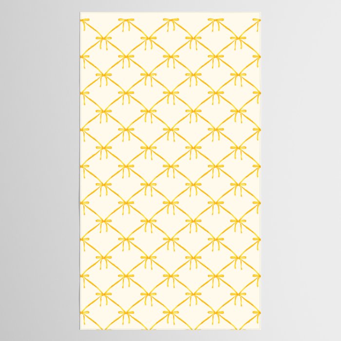 Bows & Ribbons Pattern IX Yellow Tablecloth Gallery Image 2