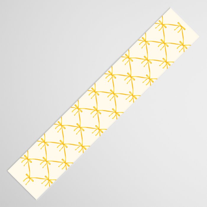 Bows & Ribbons Pattern IX Yellow Table Runner Gallery Image 3