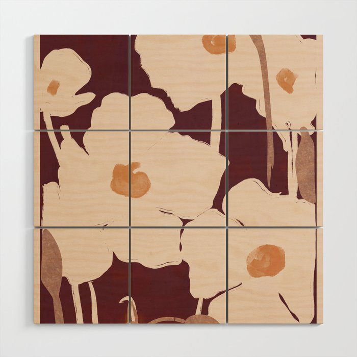 Abstract Flowers 10 Wood Wall Art Gallery Image 1