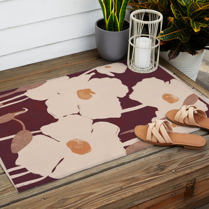 Abstract Flowers 10 Outdoor Rug Gallery Image 2