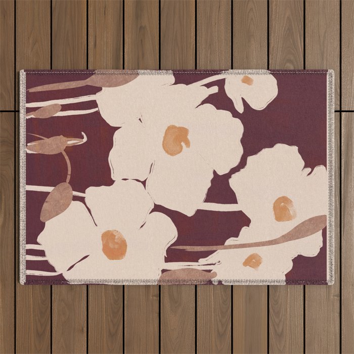 Abstract Flowers 10 Outdoor Rug Gallery Image 1
