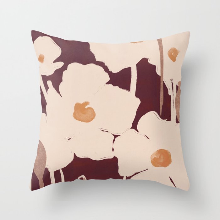 Abstract Flowers 10 Throw Pillow Gallery Image 1