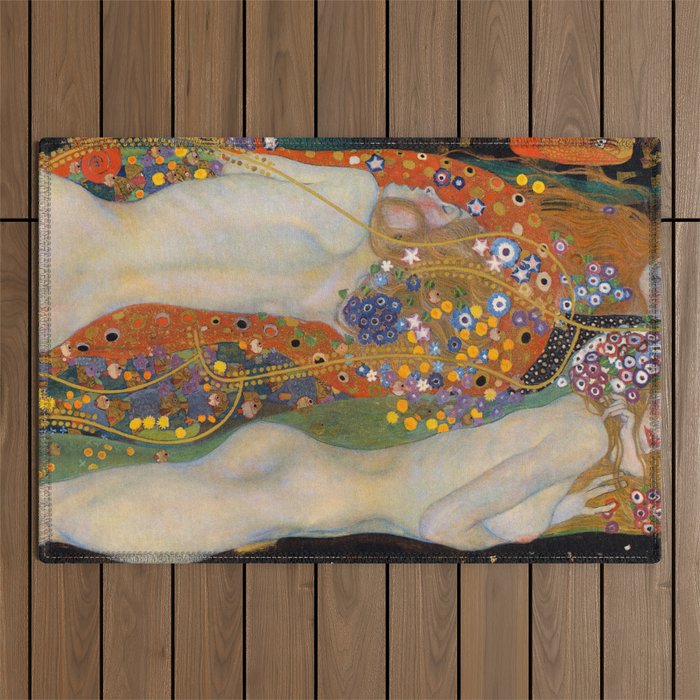 Gustav Klimt "Water Serpents" Outdoor Rug Gallery Image 1