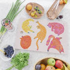 Sleepy Cozy Kitty Cats in Orange & Peach Cutting Board Gallery Image 2